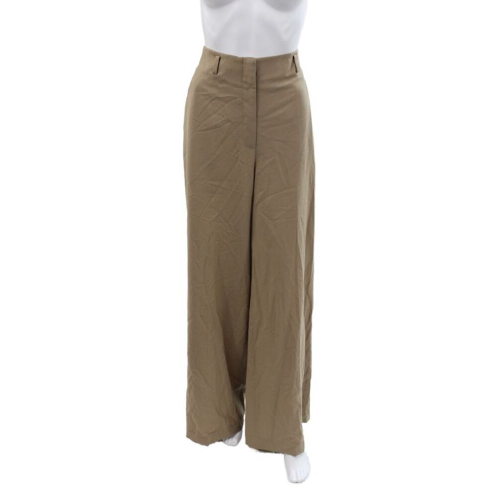Lafayette 148 New York Womens Beige Chino Dress Pants Wool Blend Button Size 8
